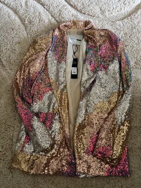 Fashion Nova Multi-Color Sequin Blazer